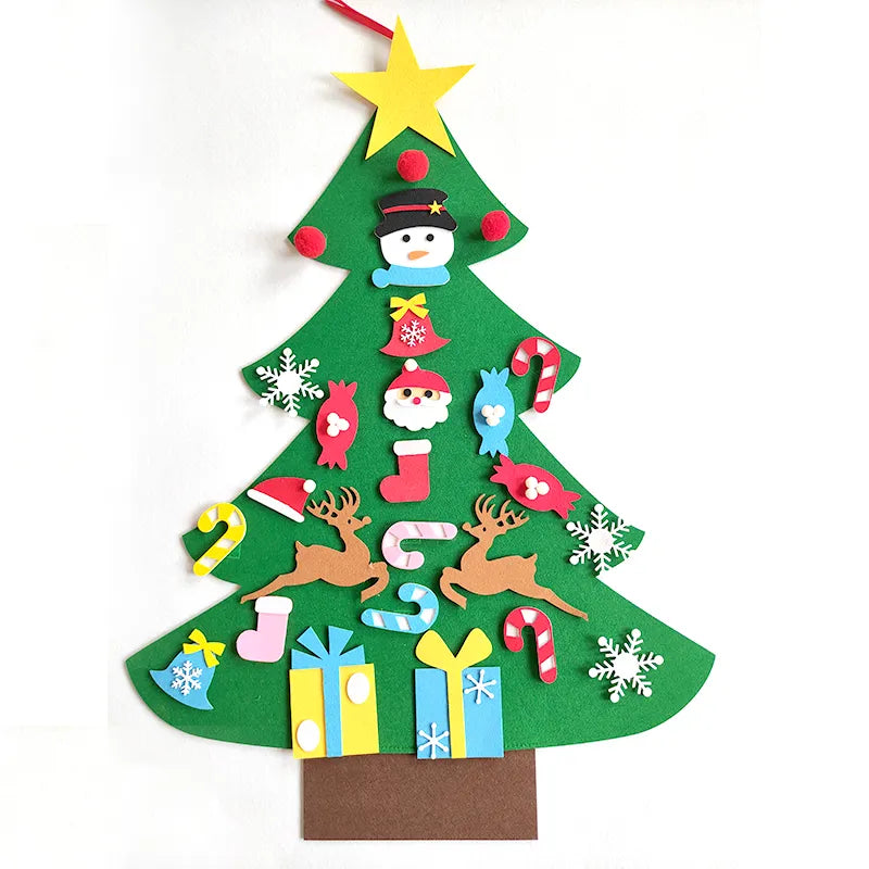 Árvore de Natal de Feltro com Enfeites Auto-colantes