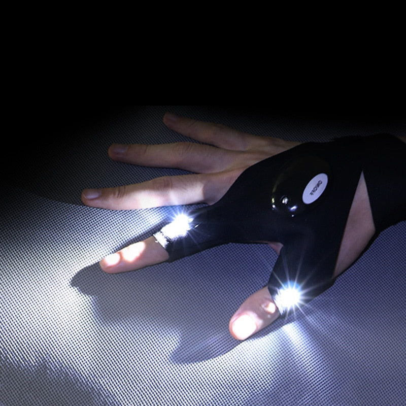 Night Gloves - Luvas para Pesca Noturna com Luzes de Led